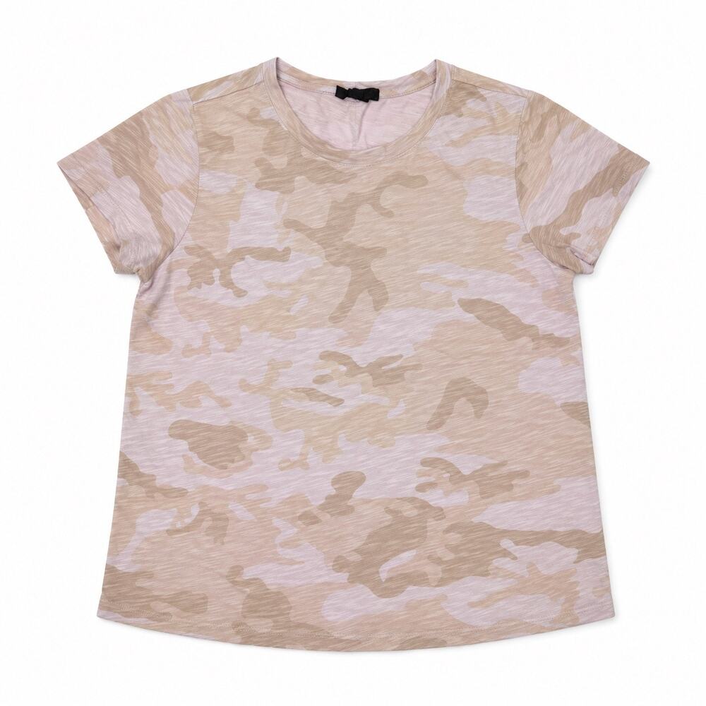 Anthropologie Sanctuary Pink Camoflauge Short Sleeve Relaxed  BabyTee Women’s L